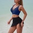 thumbnail image 4 of Atogsazn Womens Swim Skirt High Waisted Bikini Sets Tummy Control Swimsuits Mesh Sarong Wraps Bathing Suits 02-Blue XL, 4 of 7