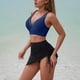 thumbnail image 4 of Traje de baño de bikini liso sin mangas para mujer, traje de baño push-up acolchado, conjuntos de blusa de traje de baño de poliéster para mujer, 4 of 7