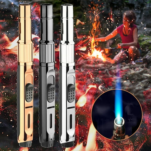 Nsxcdh Metal Torch Lighter Windproof Direct Jet Adjustable 1300c,Three Power Settings Slim Pocket Carry,Zinc Alloy Body Durable,Refillable Butane for Kitchen BBQ Camping