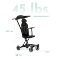 thumbnail image 3 of Evolur Cruise Rider Stroller with Canopy, Lightweight Umbrella Stroller with Compact Fold, Easy to Carry Travel Stroller - Noir Black, 3 of 5