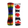 thumbnail image 2 of Women's Men's Canada Gay Pride Flag Colorful Novelty Pattern Crew Athletic Socks, 2 of 7