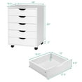 thumbnail image 2 of Patiojoy 5-Drawer Chest Mobile Lateral Filing Cabinet Floor Storage Organizer White, 2 of 6