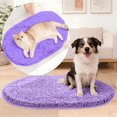 thumbnail image 3 of MK Gdledy Chenille Oval Bath Rug 16x24, Rubber Backing Quick Dry Washable Microfiber Mats，Lavender, 3 of 6