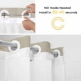 thumbnail image 5 of Beige Stripes No Hook Shower Curtain Waterproof, Bathroom Curtains with Snap in Liners and See Through Top Window, Simple Beige White Texture Hotel Style Bathtub Curtains Shower 36"Wx72"L, 5 of 8