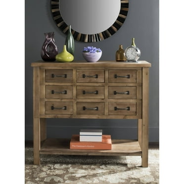 SAFAVIEH Mendie Rustic Classic 9 Drawer Chest, Natural Oak