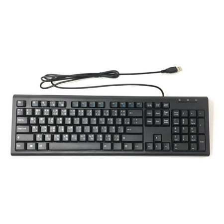 Solidtek Bilingual Thai English Black USB Wired Computer Keyboard. Compatible with all windows operating