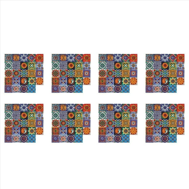 192 Piezas Autoadhesivo Mosaico Ladrillo Azulejo Etiqueta 3D Cocina BañO Pegatinas de Pared -10X10Cm
