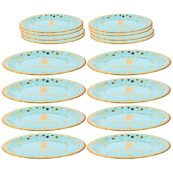 GOOHOCHY  16 Pcs Party Themed Birthday Paper Plates Baby Decorations
