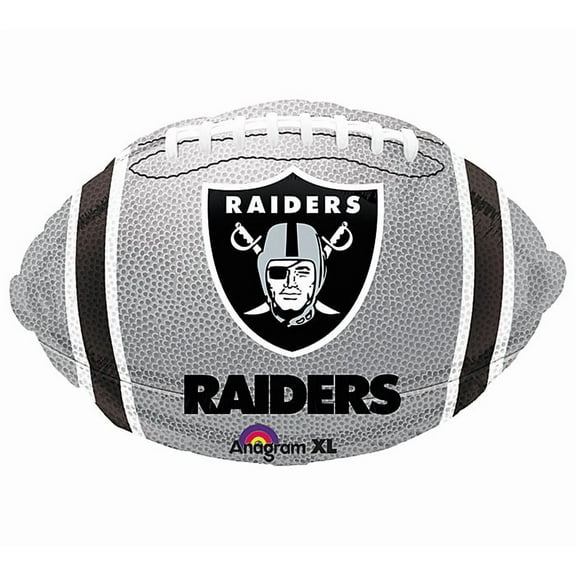 Anagram Oakland Raiders Shape 21" Football Football Foil Balloon, Silver Black White