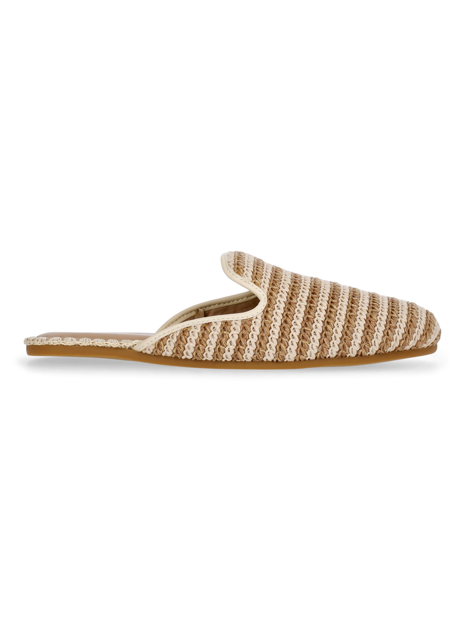 Time and Tru Women's Whipstitch Raffia Mules
