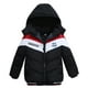 thumbnail image 1 of Abrigo De Invierno Para Niños Pequeños, Niños, Niñas, Prendas De Vestir Exteriores, Chaquetas, Chaqueta A Rayas Para Bebés, Cremallera, Capucha, Abrigo A Prueba De Viento, Negro Odeerbi  LM103-3150, 1 of 4