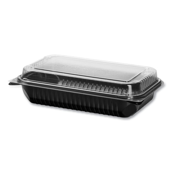 SOLO Cup Company Black/Clear 64 oz. 1-Comp Dinner Box, 100 count