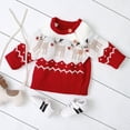 thumbnail image 5 of Mercatoo I𝐧fant Baby Boys Girls C𝐚rtoon Dog Pattern Knitted Pullover Long Sleeve Crewneck Button Sweater Tops Winter Warm, 5 of 5