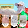 thumbnail image 7 of Sun Hats for Women, UPF 50+ UV Protection Caps with Detachable Neck Face Flap, Ponytail Waterproof Wide Brim Hat with Adjustable Strap Clip, Grey, 7 of 7