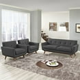 thumbnail image 3 of Modway Engage Ensemble Moderne en Tissu 3 Pcs avec Fauteuil et Causeuse, Gris, 3 of 8