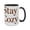 Black, variant on "Stay Cozy" 15oz Warmth-Inspired Ceramic Mug - Cozy Gift for Office & Home