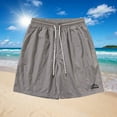 thumbnail image 1 of Styesk Mens Shorts Men Solid Color Casual Fashion Loose Drawstring Pockets Exercise Beach Shorts Pants, 1 of 6