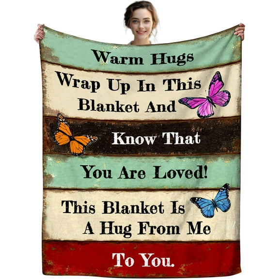 Get Well Gifts for Women Blanket After Surgery Warm Hugs Inspirational Religious Words Blankets and Throws Gifts for Sofa Couch Living Room 50"X40"