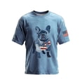 thumbnail image 2 of Mens Tshirts Short Sleeve Graphic Tees with Dog USA Flag Casual Comfortable Everyday Wear Crewneck T Shirts for Man Blue L, 2 of 4
