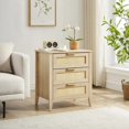 thumbnail image 1 of Qinaqin Rattan Nightstand con 3 Natural Cajones Boho Cabecera Mesa Almacenamiento para Dormitorio y Living Sala, 1 of 5