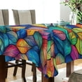 thumbnail image 5 of Yayeee Tablecloths 60" x 108" Rectangle Wrinkle Resistant Party Table Cover, Vibrant Art Leaves Pattern, 5 of 8