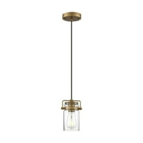 60/6735-Nuvo Lighting-Antebellum-1 Light Mini Pendant-5 Inches Wide by 7.5 Inches High-Vintage Brass Finish    -Traditional Installation