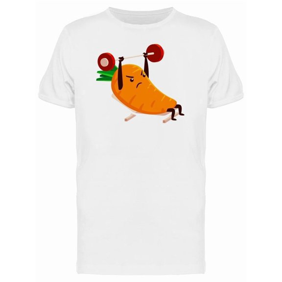 Carrot Lifting Weights Cartoon Tee Men's -Image by Shutterstock