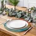 thumbnail image 2 of Abstract Round 13 Inch Placemats Set of 2, Orange Teal Green Gradient Fluid Modern Oil Painting HeatResistant Non Slip Place Mats for Dining Table, Wipeable Kitchen Table Mats for Housewarming, 2 of 9