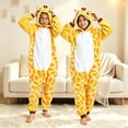 thumbnail image 4 of Ruyang Kids Plush Giraffe Hooded Jumpsuit Cute Animal Long Sleeve Onesie with Animal Horn Toddler Boys Girls Fall Warm Loungewear, 4 of 4