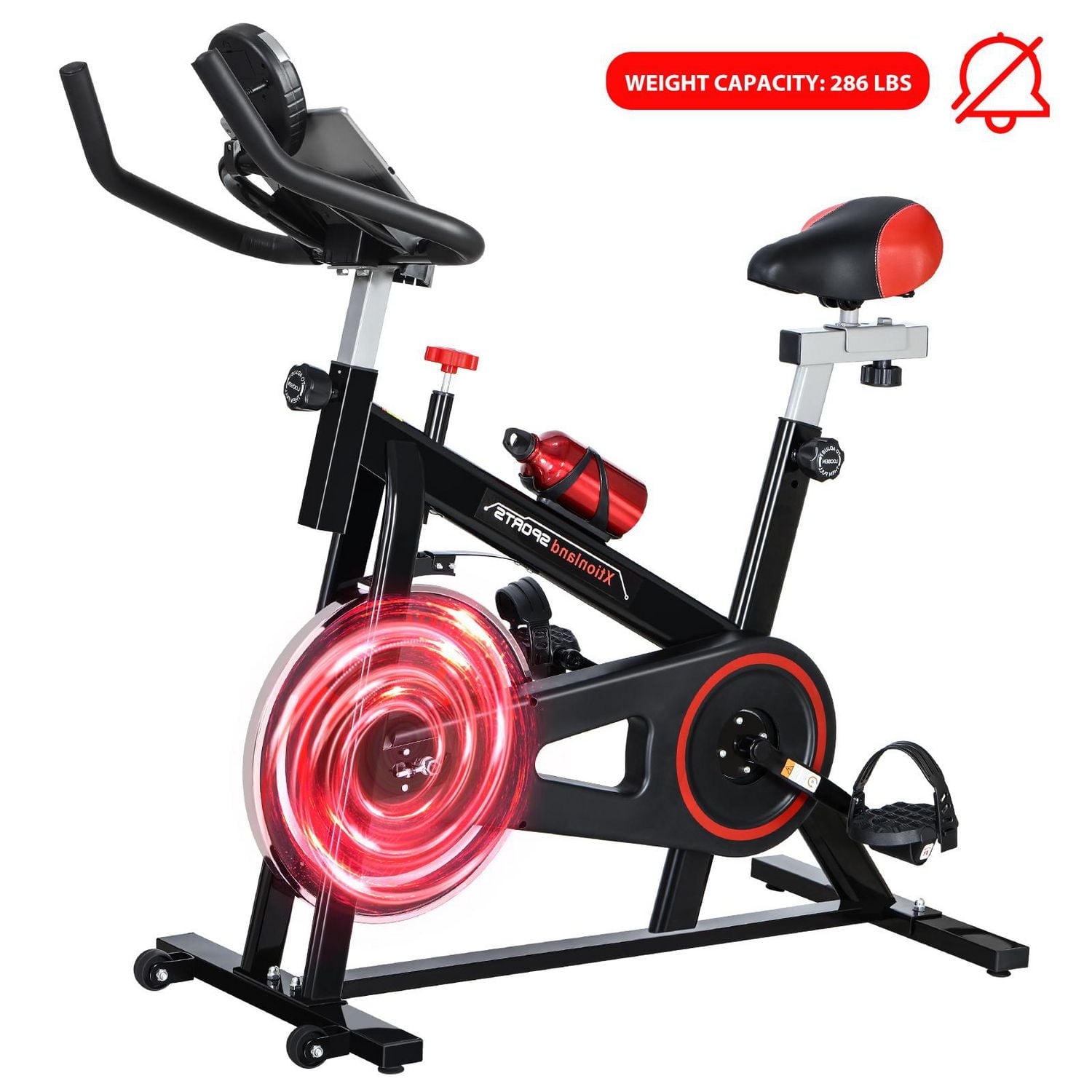 Exercise Stationary Bike for Home Gym, Adjustable Seat, LCD Display