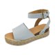 thumbnail image 2 of Sandalias de verano para mujer, zapatos de cuña informales con plataforma y punta abierta, zapatos de lona informales Wmkox8yii nm856, 2 of 5