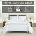 thumbnail image 4 of Superior Egyptian Cotton 1200 TC Embroidered White/White Duvet Set, King/California King, 4 of 8