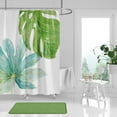 thumbnail image 5 of Tropical Plant Shower Curtain for Bathroom Monstera Leaf Shower Curtains Beach Hawaiian Modern Minimalist Waterproof Fabric Shower Curtain with Hooks, 72"x72", Green and White, 5 of 6