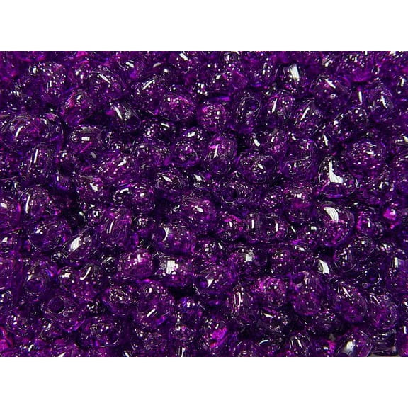JOLLY STORE Crafts Dark Amethyst Sparkle Heart Shaped Pony Beads, Made in USA