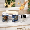 thumbnail image 6 of 4 Pack Qtip Holder Dispenser Blue Gold Marble Clear Plastic Storage Apothecary Jars for Cotton Swabs Balls Pads Floss, 6 of 7