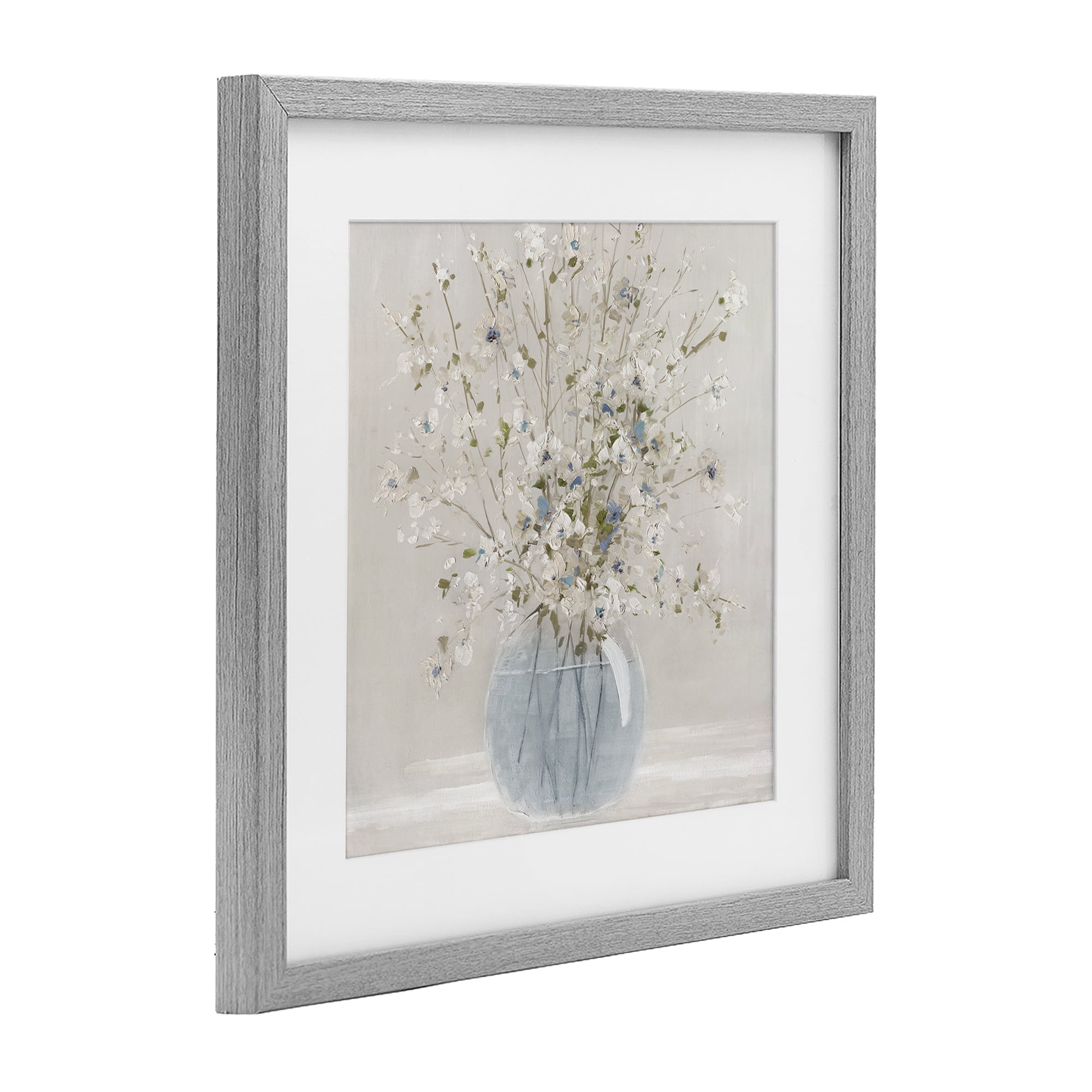 Stupell Industries Subtle Glass Vase Bouquet Gray Framed Print Under Glass, design by Carol Robinson