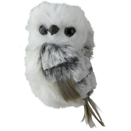 3 5 Blanc Et Gris Fluffy Bebe Hibou Ornement De Noel Walmart Canada