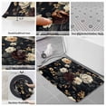 thumbnail image 6 of Vintage Black Floral Bath Mat 3 Piece Bathroom Rug Set, Spring Seasonal Botanical Blooms Non Slip Bath Rug Contour Mat and Toilet Lid Cover, Absorbent Shower Mats Soft Bath Rugs and Mats Sets, 6 of 8
