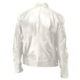 thumbnail image 3 of YDDIAN Real Lambskin Men's Leather Jackets - Cafe Racer Style Premium Leather Jacket Men White XL, 3 of 3