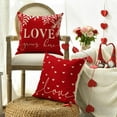thumbnail image 3 of Valentine''s Day Red and White Love Throw Pillow Covers, 18 x 18 Inch Hello Valentine Plaid Wedding Cushion Case Decoration for Sofa Couch Set of 4, 3 of 6