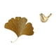 thumbnail image 1 of Esculturas de pared de hojas,Esculturas de pared de hierro forjado con hojas de ginkgo,Escultura de pared con hojas de ginkgo para colgar,Figura de pájaros,Figura de pájaro dorado,decoración, 1 of 8