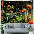 thumbnail image 4 of PRATYUS  Funny Frog Tapestry Red Mushroom Tapestries Moon Stars Wall Tapestry Large Plants Tapestry for Bedroom Hippie Aesthetic Tapestry Wall Hanging  Painting, 4 of 6