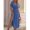 Blue, variant on Womens Blue Polka Dot V-Neck Ruched Side Maxi Dress With Slit