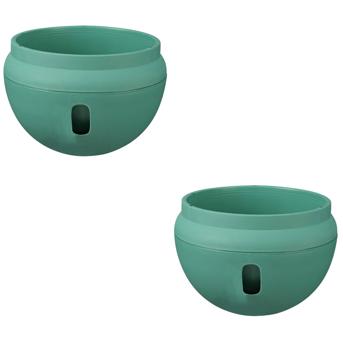 2 pcs Hanging Flowerpot Plastic Planter Decorative Plant Orchid Hanging Pot with Chain - Size S (Green)