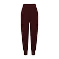 thumbnail image 3 of hotojiny Women's Cargo Sweatpants Elastic High Waisted Joggers with Pockets Athletic Solid Trousers for Hiking Running, 3 of 5