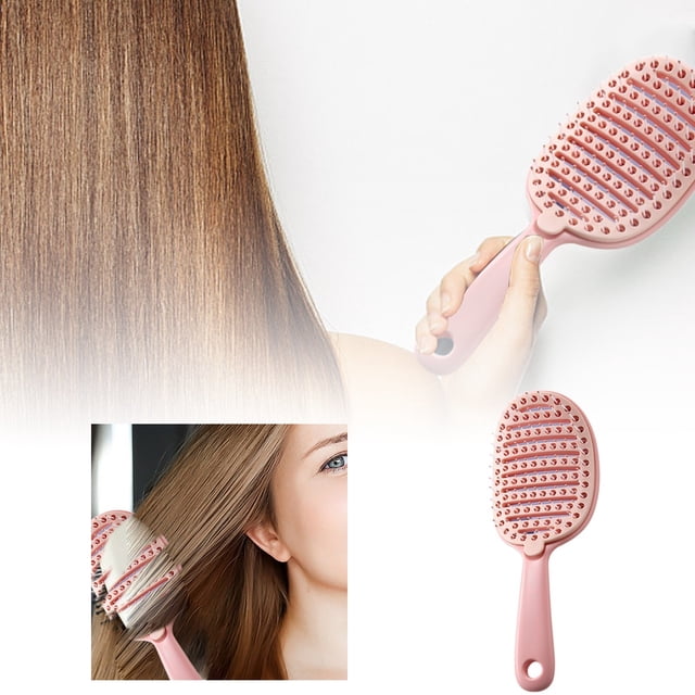 Automatic Cleaning Hair Brush for Quick Drying—Vent Rectangular Detangler Brush for Wet or Dry Hair Suitable for Women Men and Kids Easy Self-Cleaning Hair Brush