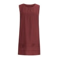 thumbnail image 4 of SMihono Women Trendy Cotton Linen Dresses Comfy Loose Fit Casual Dresses Sleeveless Summer Fashion Everyday Dressy Outfits Wine XL, 4 of 8
