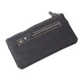 thumbnail image 3 of Cartera larga de piel de vaca Nikou para mujer portátil elegante con tarjetero monedero con cremallera color negro talla única, 3 of 15