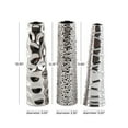 thumbnail image 4 of DecMode Silver Ceramic Geometric Slim Cone Shaped Decorative Vase with Varying Textures, 3 Set of 12"H, 3"W, 4 of 14