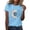 Blue, variant on Outfmvch T Shirts for Women Short Sleeve Shirts for Women Graphic Tees Sunflower Butterfly Printed Shirt Short Sleeve Round Neck Outfit Clothes Workout Tops for Women Womens Tops 1PC Top Z1 White M